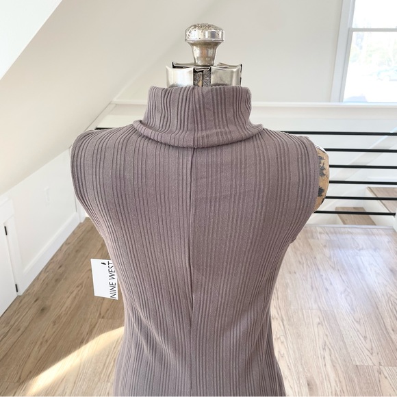 NWT XS M XL XXL NINE WEST shark gray bodycon stretch sleeveless turtleneck dress - Picture 7 of 9